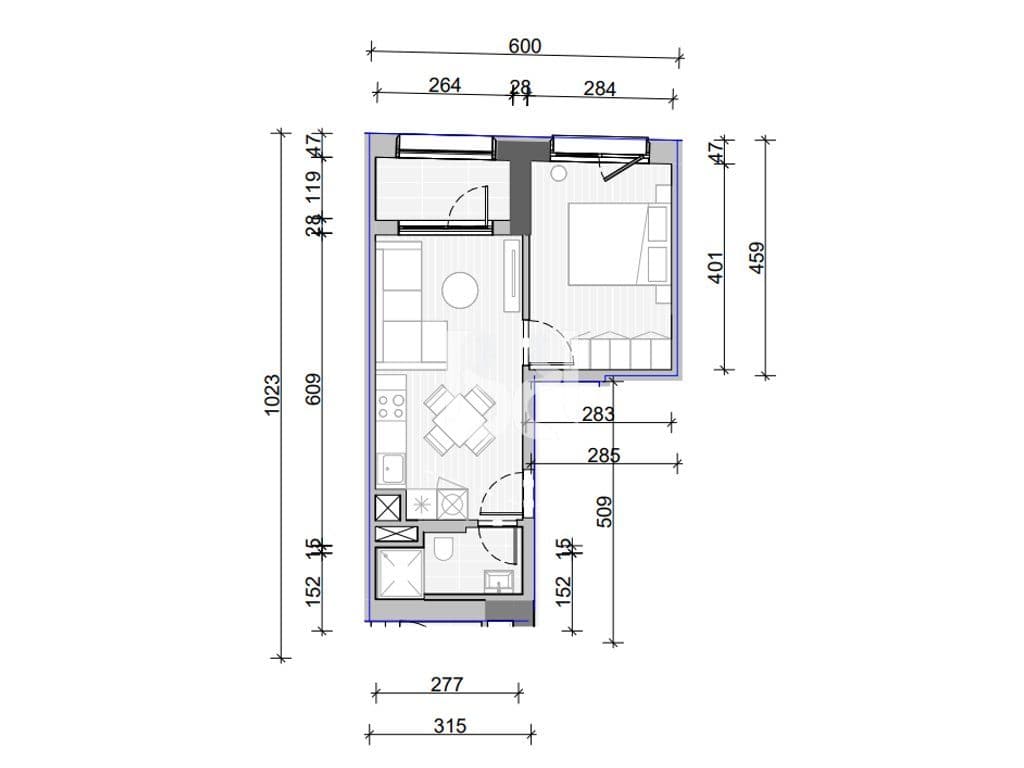 APARTAMENT 1+1 PER SHITJE NE NAYA RESIDENCE 4