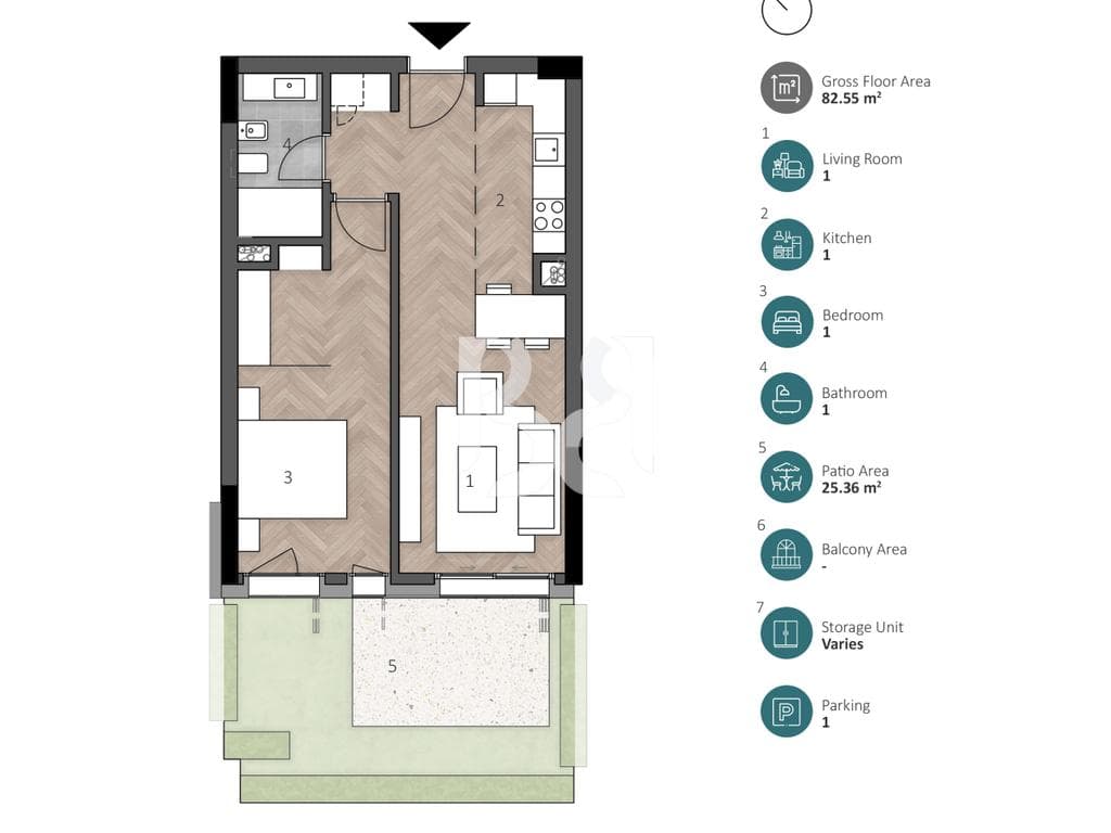 APARTAMENT EKSKLUZIV 1+1 ME OBORR & POST PARKIMI NË GREEN COAST 2 2