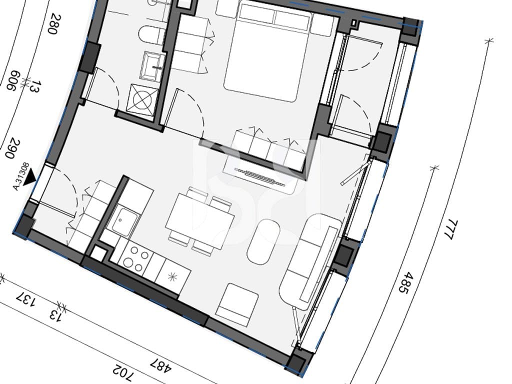 SHITET APARTAMENT 1+1 NE REZIDENCA BALLADA LIQENI I FARKES 3