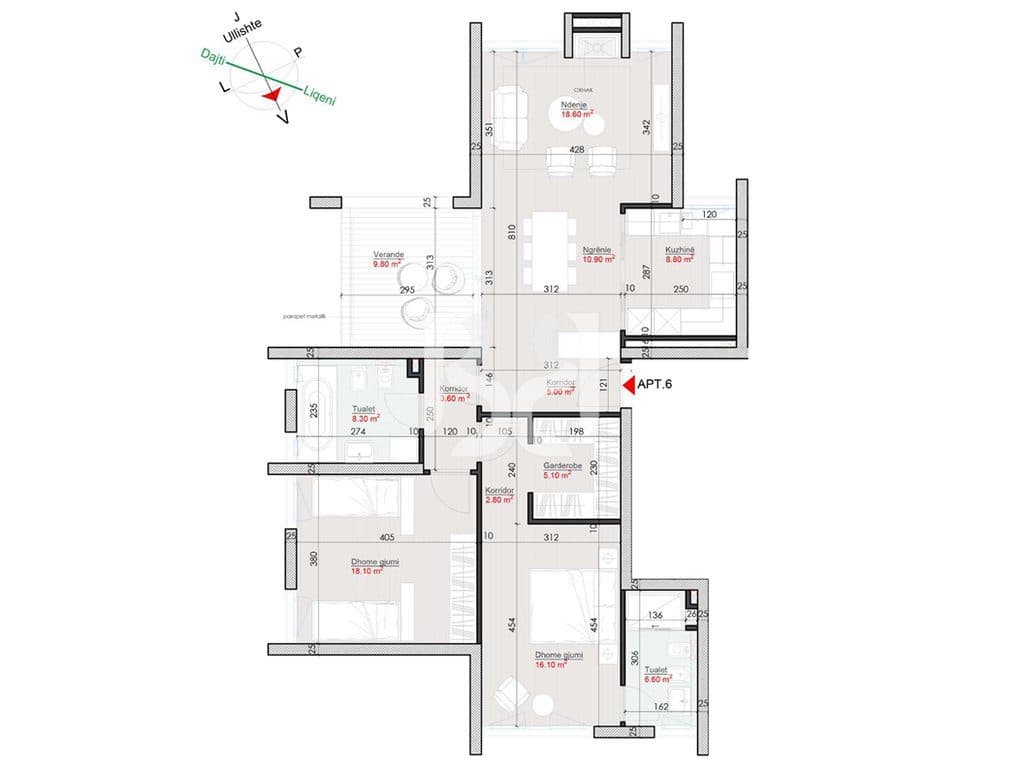 SHITET APARTAMENT 2+1 TEK REZIDENCA GREEN VALLEY , TIRANË 2