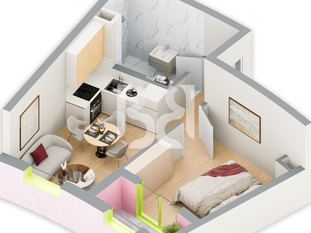 SHITET APARTAMENT 1+1 NE REZIDENCA BALLADA LIQENI I FARKES 2