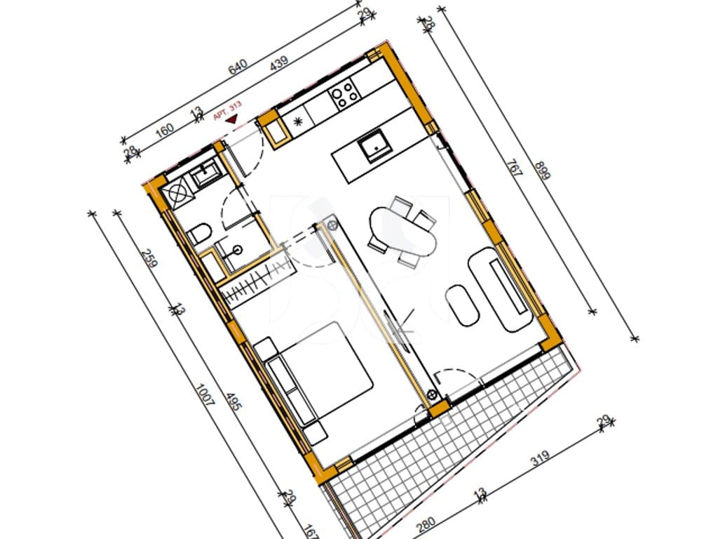 SHITET APARTAMENT ME KREDI 1+1 NE FARKE PRANE LIQENIT TE FARKES, REZIDENCA ABA - 73 M2 133000 EURO 3
