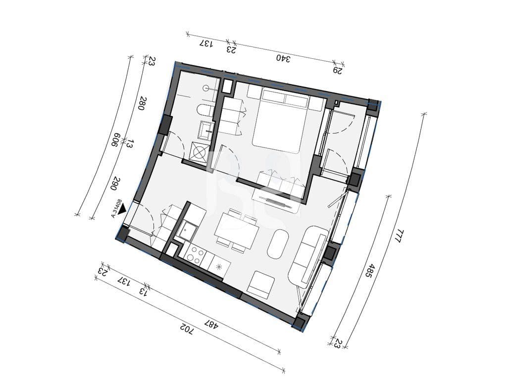 SHITET APARTAMENT 1+1 NE REZIDENCA BALLADA LIQENI I FARKES 3