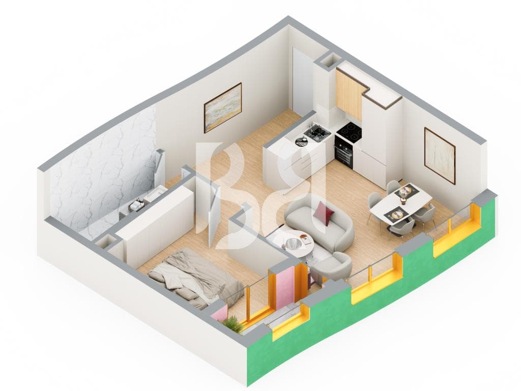 SHITET ME KREDI DERI NE 80% APARTAMENT 1+1 NE REZIDENCA BALLADA LIQENI I FARKES 3
