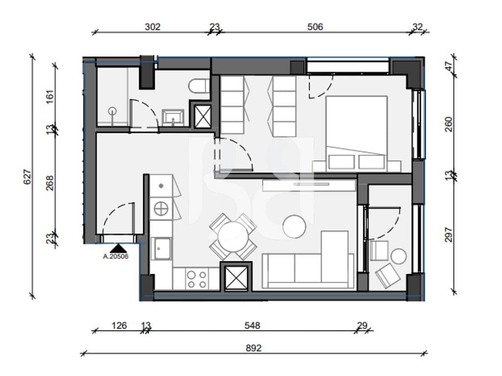 APARTAMENT 1+1 PER SHITJE NE PASKONE RESIDENCE(MUND TE BLIHET ME KREDI) 3