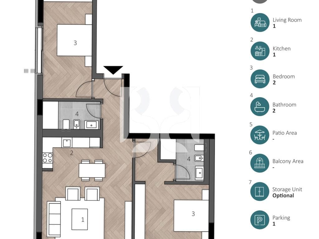 APARTAMENT EKSKLUZIV 2+1 ME POST PARKIMI NË GREEN COAST 2 2