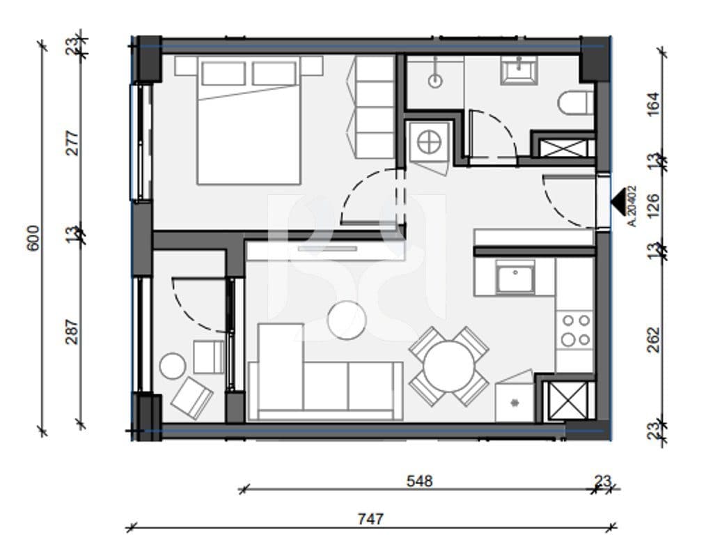 APARTAMENT 1+1 PER SHITJE NE PASKONE RESIDNECE 3