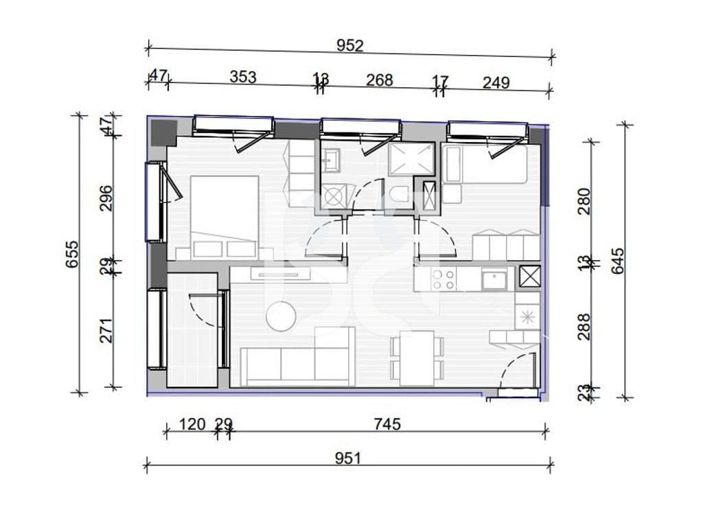 Apartament 2+1 në Shitje në Naya Residence | 71.1 m² | Kati 9 | Orientim Perëndim-Veri | Under Project | 118,000 € * 4