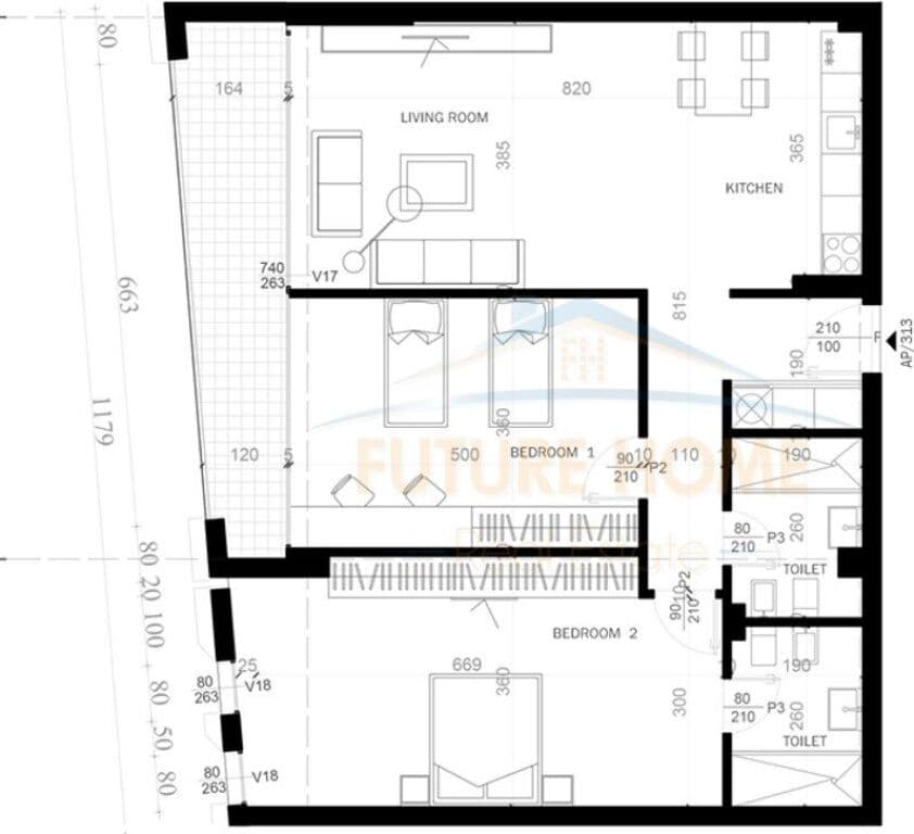 Në shitje, Apartament 2+1+2, Sauk "Grow Green", Tiranë. 2