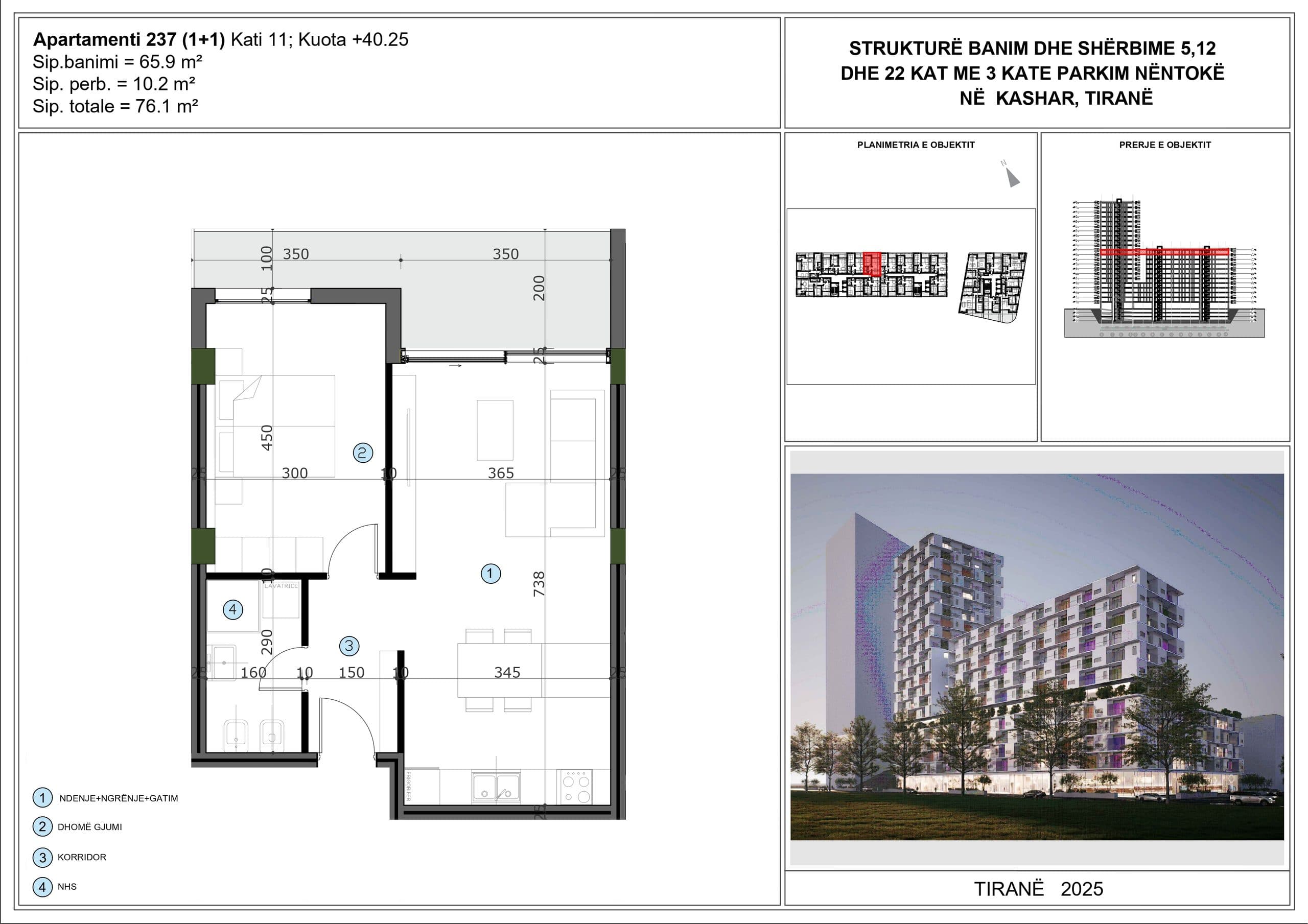 APARTAMENT 1+1 PËR SHITJE NË MOA RESIDENCE, KASHAR, TIRANË 2