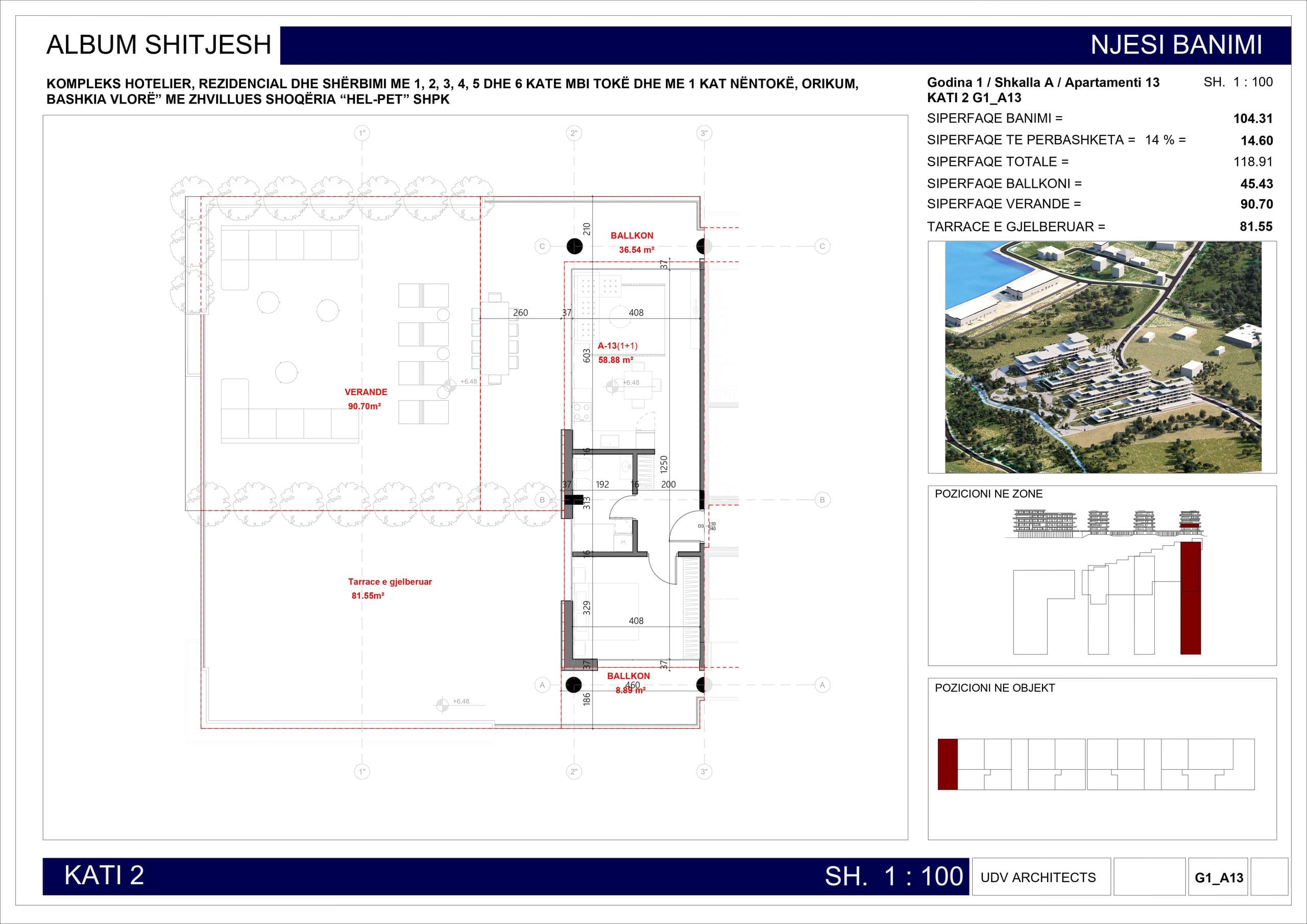 APARTAMENT 1+1 ME VERANDE NE REZIDENCEN „THE VERDANT TERRACES”, ORIKUM 2