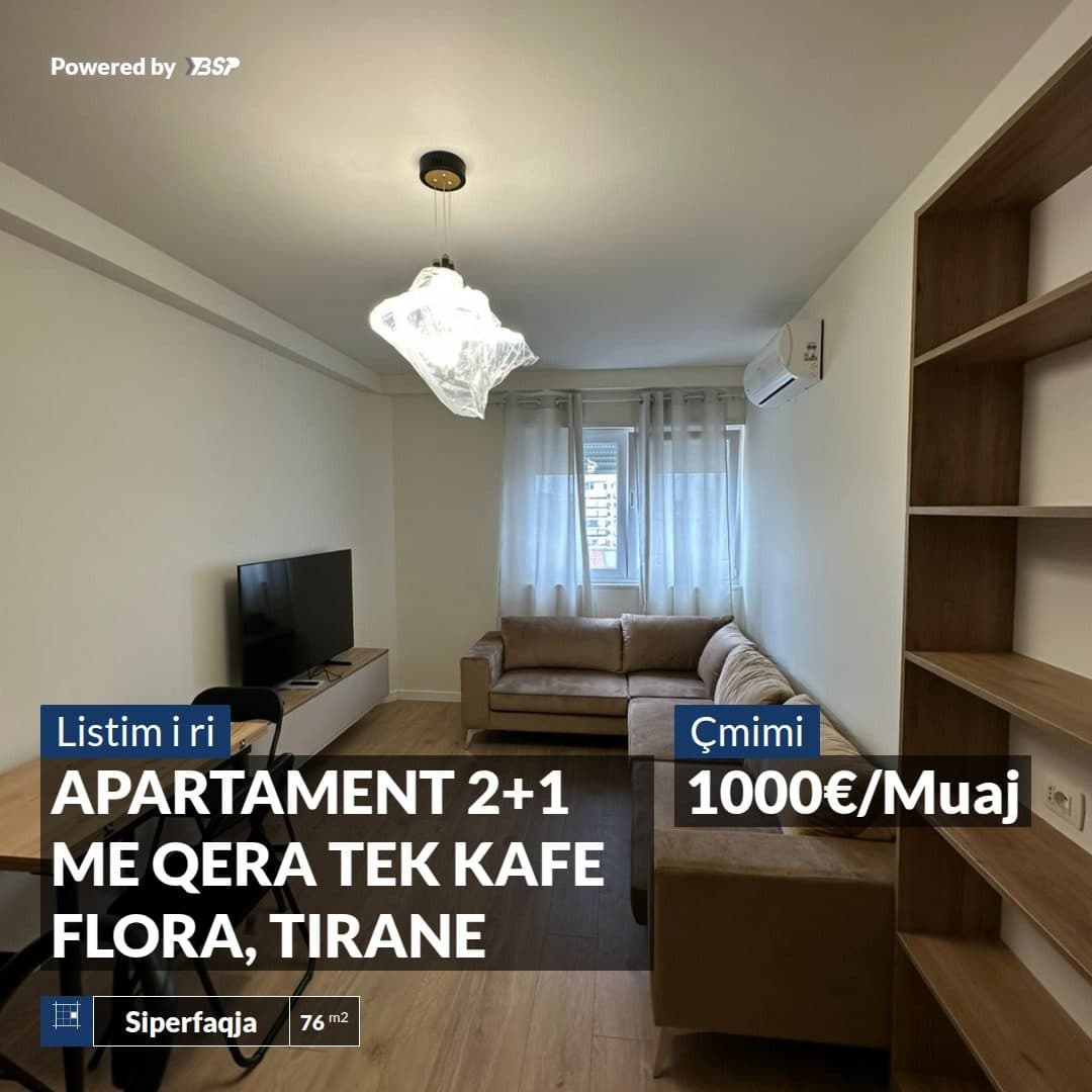JEPET ME QERA AFATGJATE APARTAMENT 2+1 PRANE KAFE FLORA, TIRANE