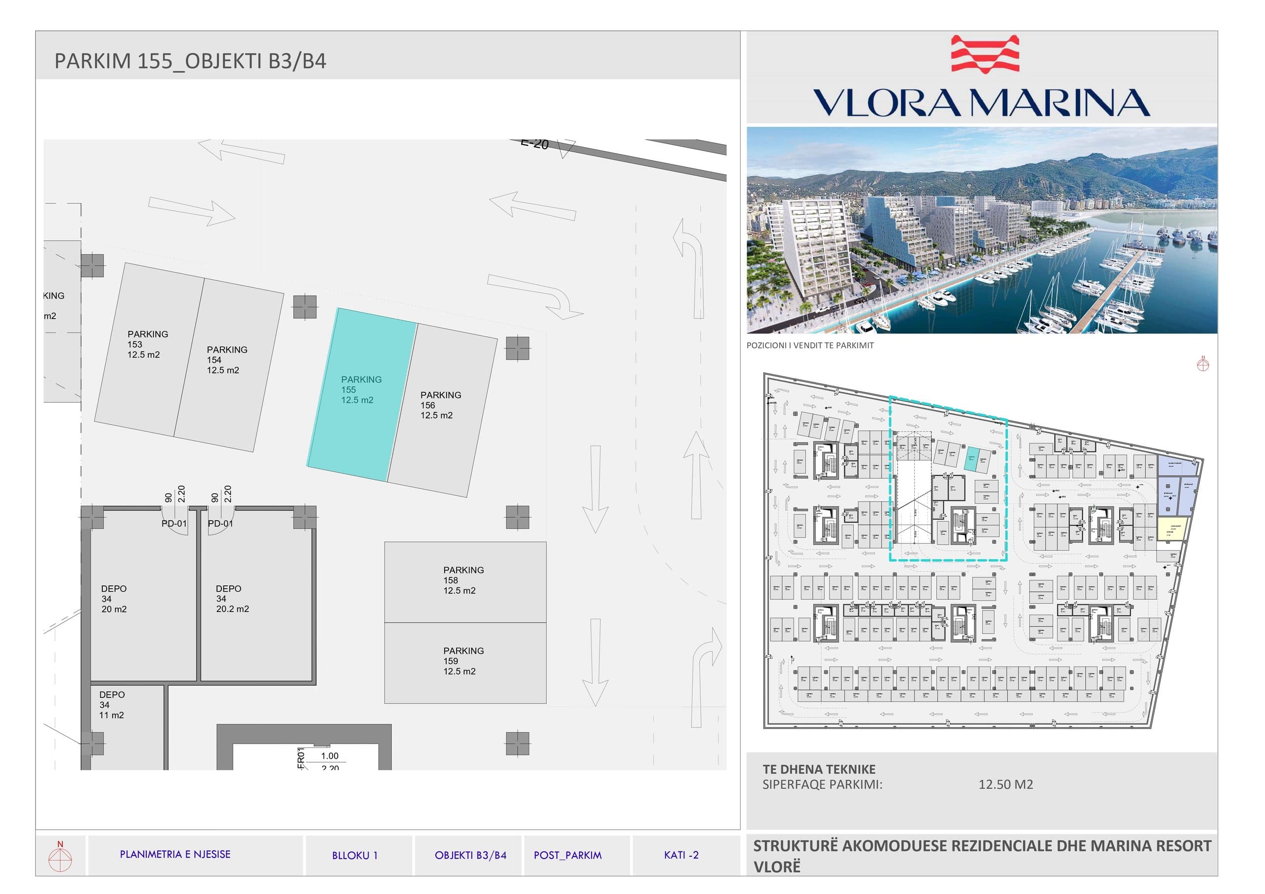 APARTAMENT 2+1+2 & POST PARKIMI NË VLORA MARINA 3