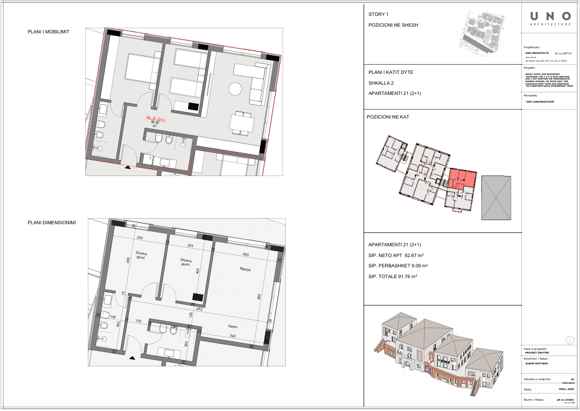 SHITET APARTAMENT 2+1+2 NË 6STORIES 2