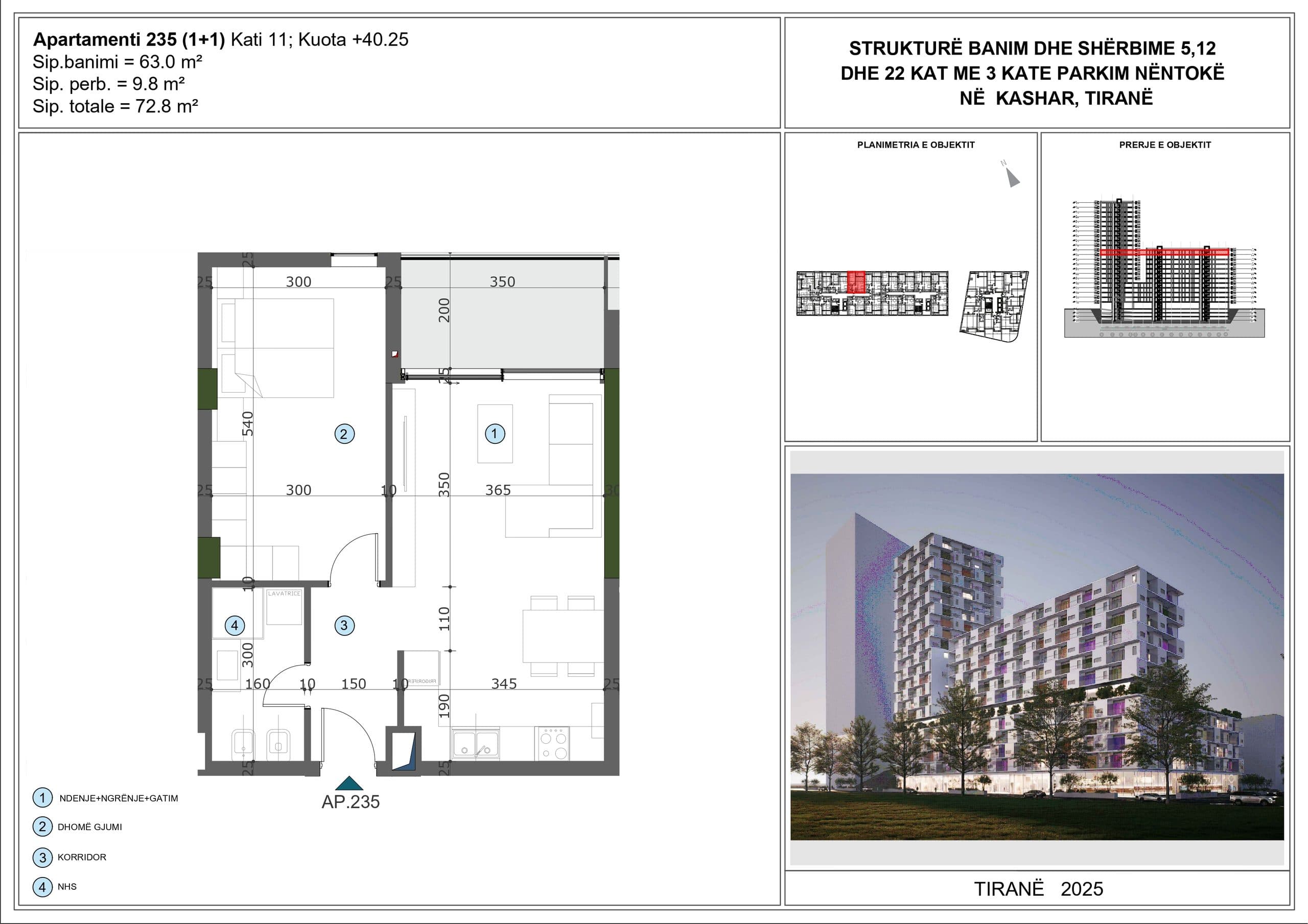 APARTAMENT 1+1 PËR SHITJE NË MOA RESIDENCE, KASHAR, TIRANË 2