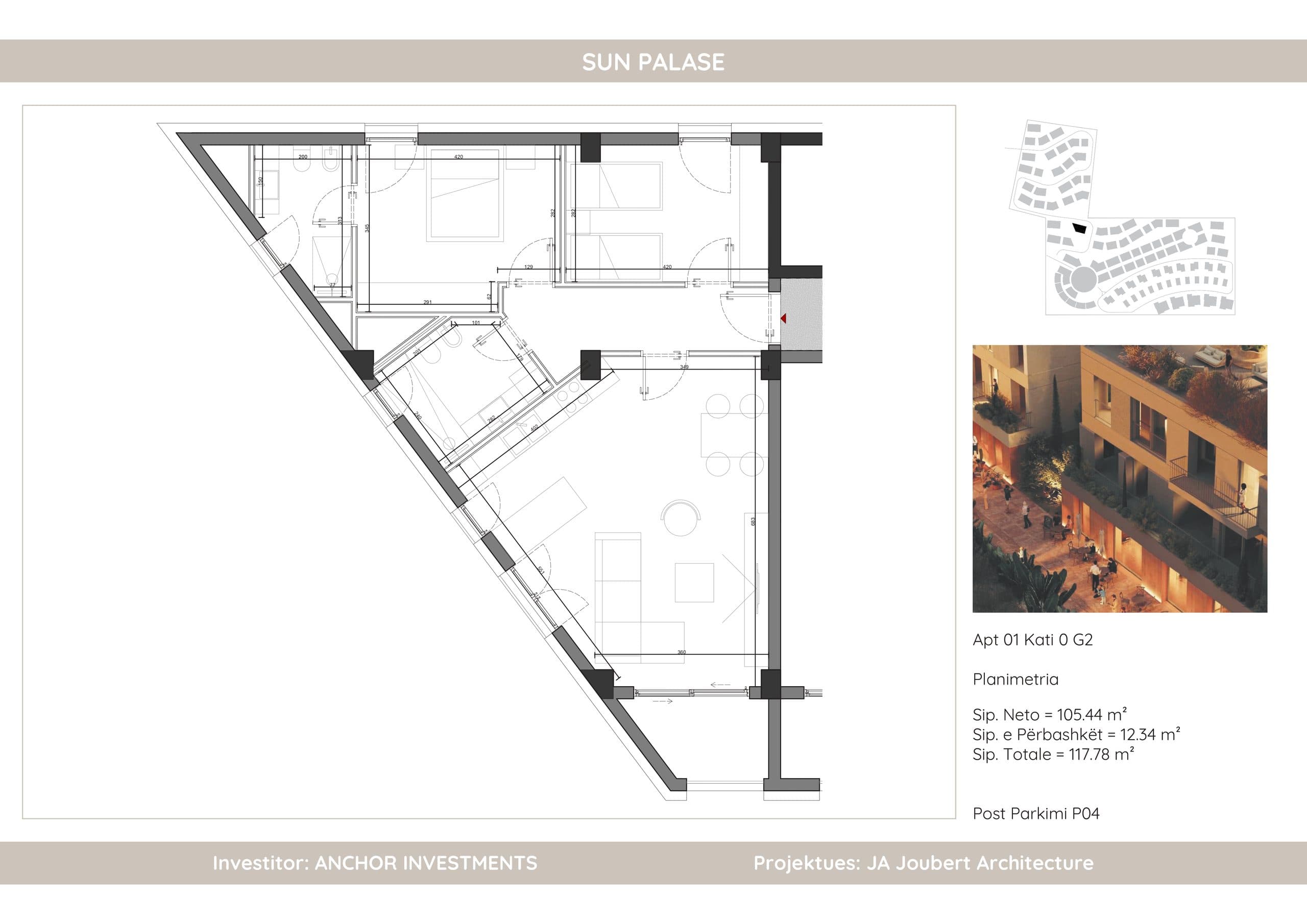 APARTAMENT 2+1+2 | SUN PALASË, KU MESDHEU BËHET SHTËPI 3