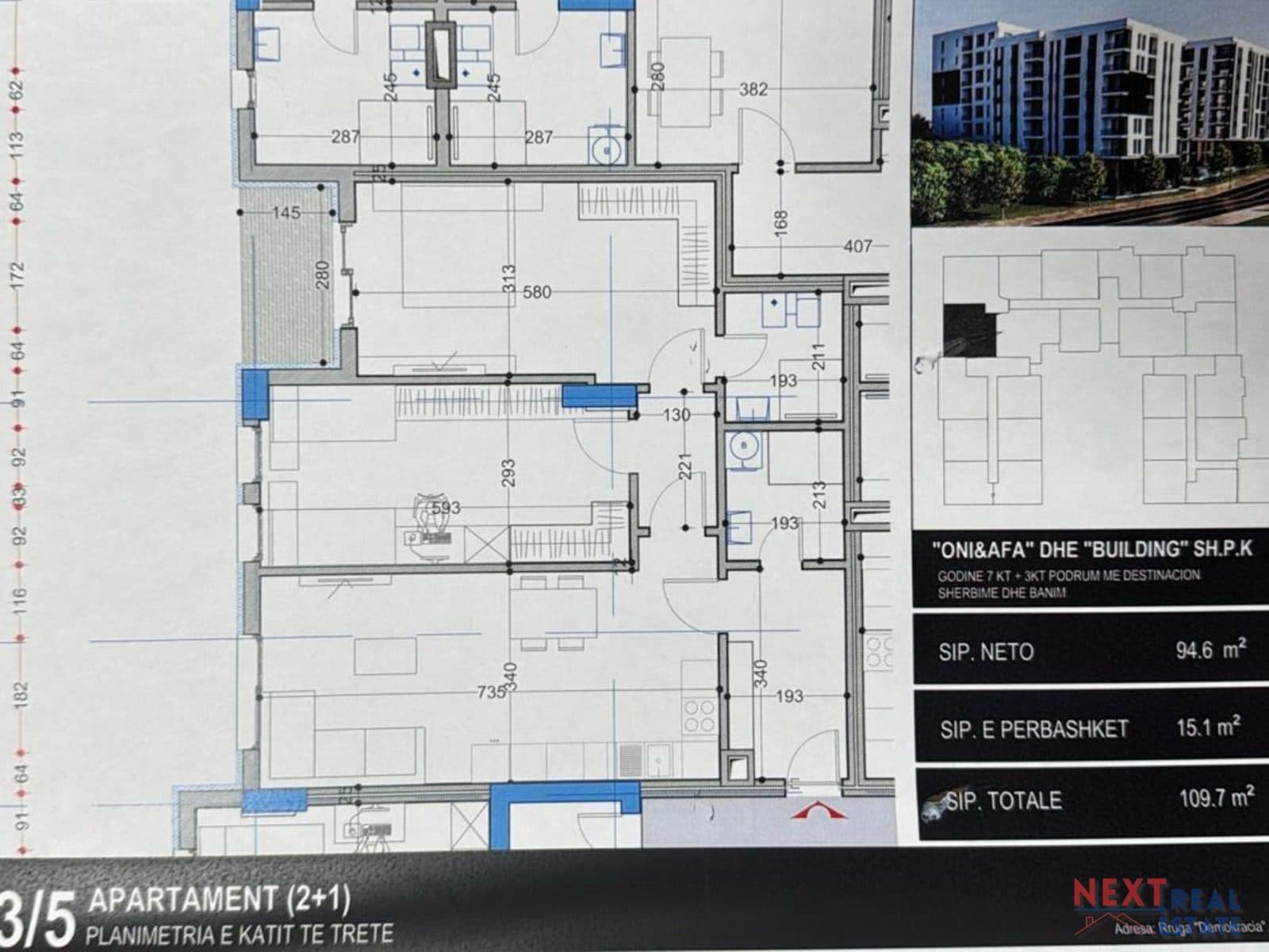 SHITET APARTAMENT 2+1 NE REZIDENCEN BELFIORE 2 - PASKUQAN, TIRANE 2