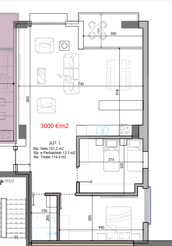 APARTAMENT 2+1 NË “TWIN RESORT”, RADHIMË 2