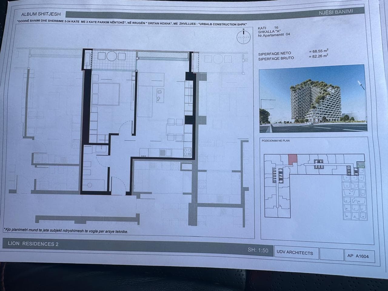 APARTAMENT 1+1 TEK REZIDENCA “LION 2” NE TIRANE 2
