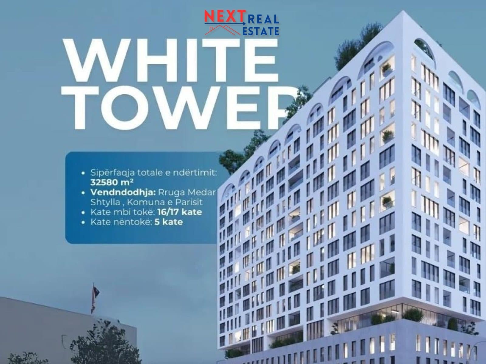 SHITET APARTAMENT 2+1 NE REZIDENCEN “WHITE TOWER”, TIRANE