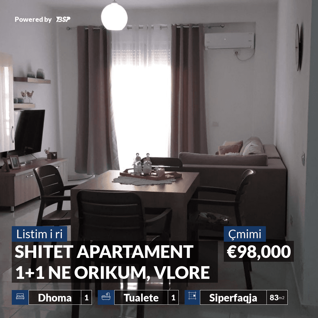 SHITET APARTAMENT 1+1 & GARAZHD NE ORIKUM, VLORE