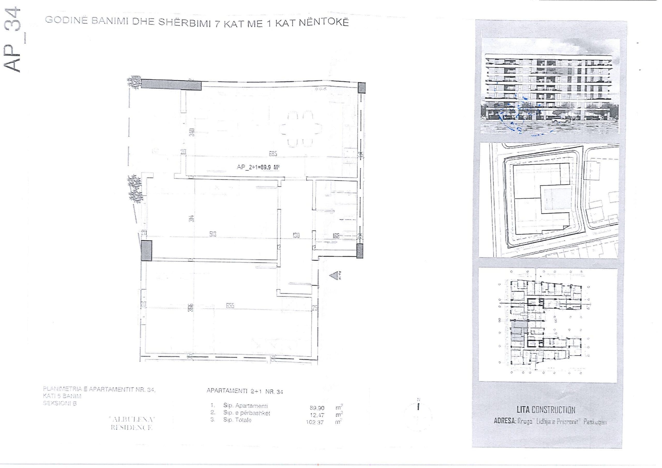 SHITET APARTAMENT 2+1 NE REZIDENCEN “ALBULENA”, PASKUQAN 2