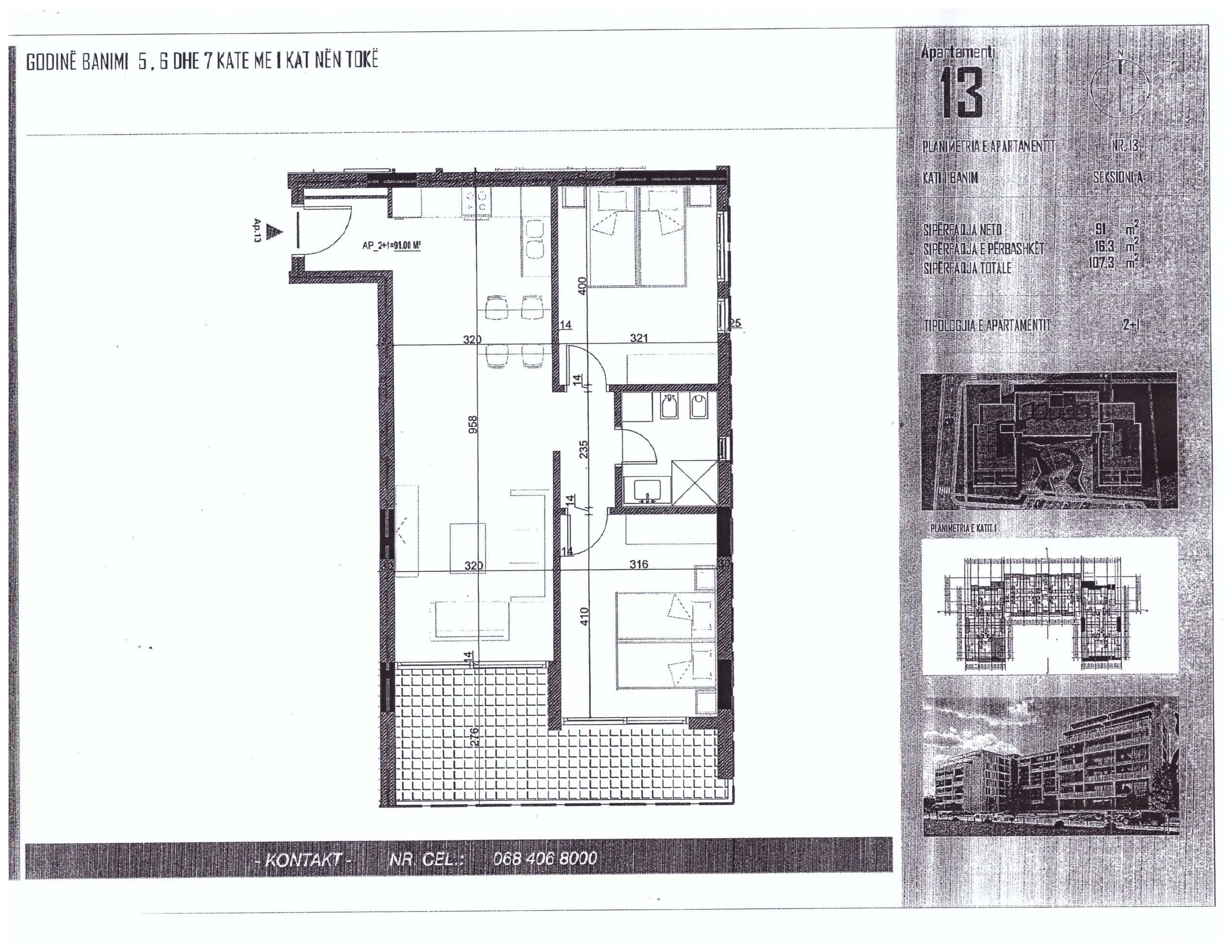 SHITET APARTAMENT 2+1 1350 EURO/M2 NE ORIKUM, VLORE 2