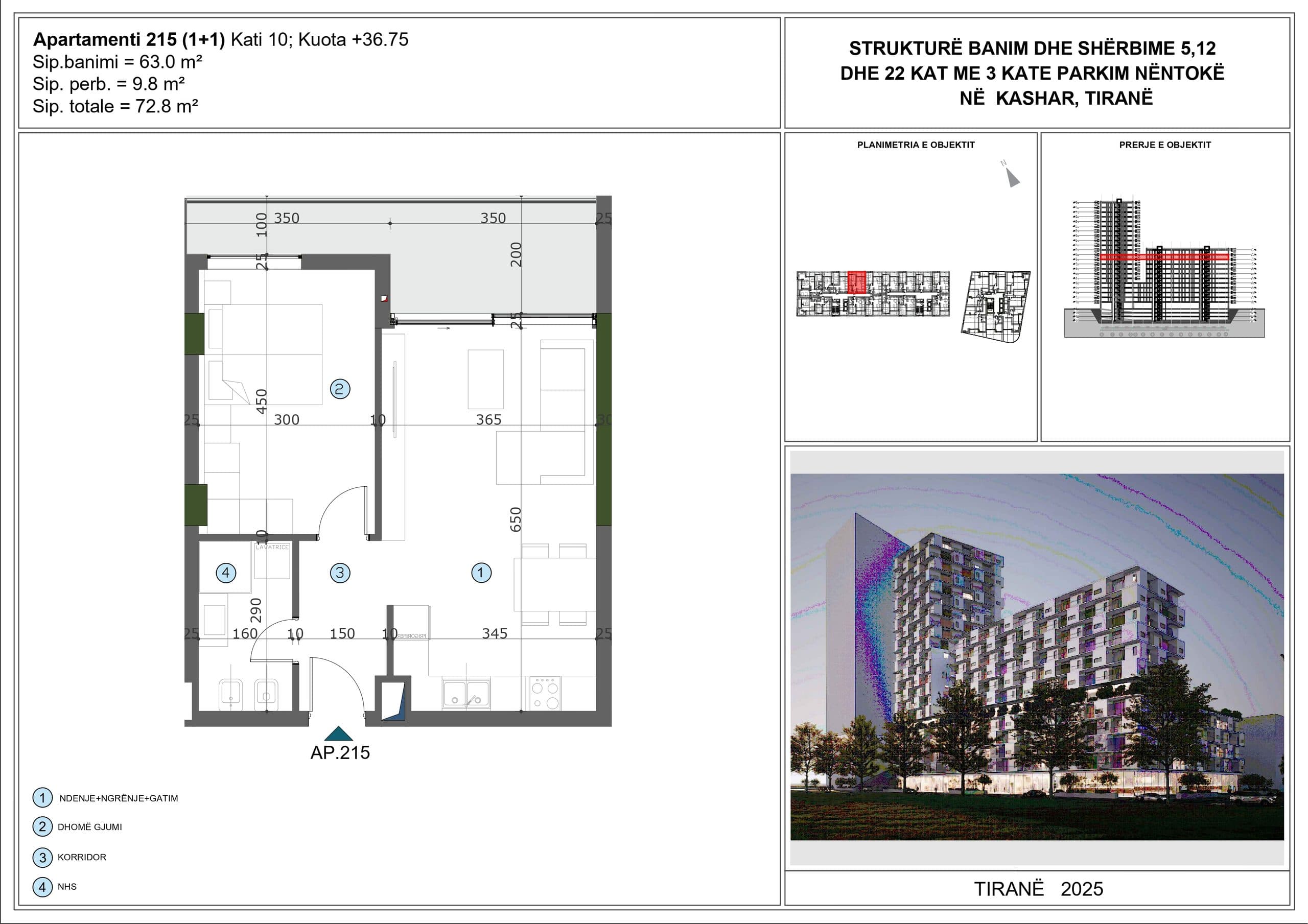 APARTAMENT 1+1 PËR SHITJE NË MOA RESIDENCE, KASHAR, TIRANË 2