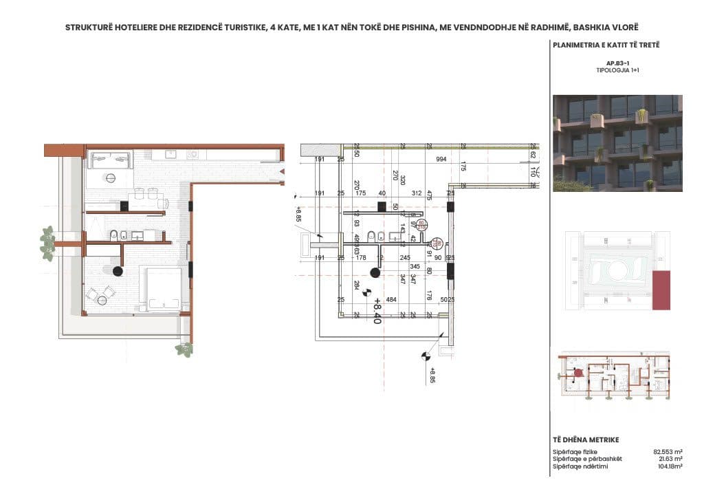 APARTAMENT 1+1 - RADHIMA RING RESIDENCE – KU JETA NGADALËSOHET DHE FILLON QETËSIA 2
