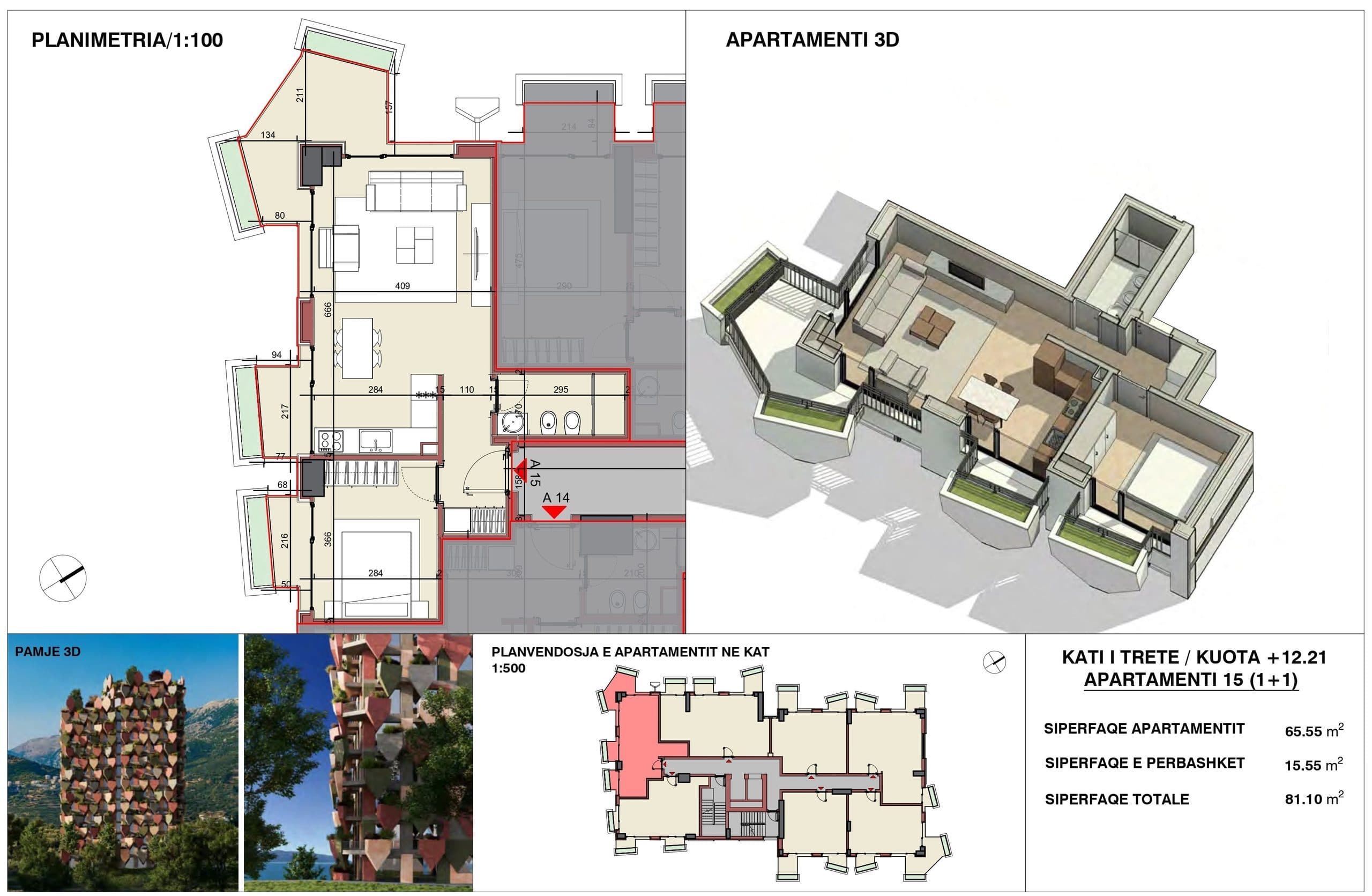 APARTAMENT 1+1 – PAMJE BALLORE DETI NE REZIDENCEN “THE LEAVES”, VLORE 2