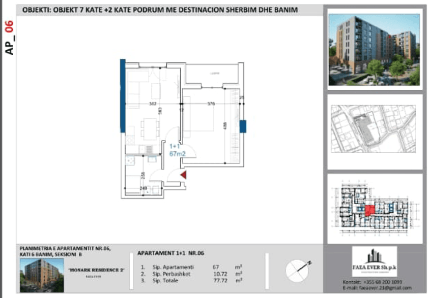 APARTAMENT 1+1 PËR SHITJE NË REZIDENCËN MONARK 2 NË TIRANË 2