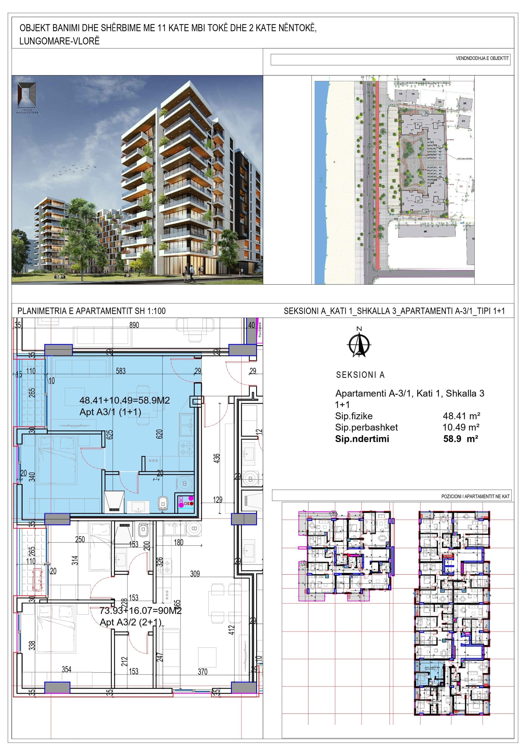 SHITET APARTAMENT 1+1 ME PAMJE BALLORE DETI NE REZIDENCEN “POSEIDON”, VLORE 3
