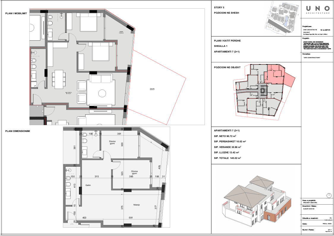 SHITET APARTAMENT 2+1+2 NË 6STORIES 2