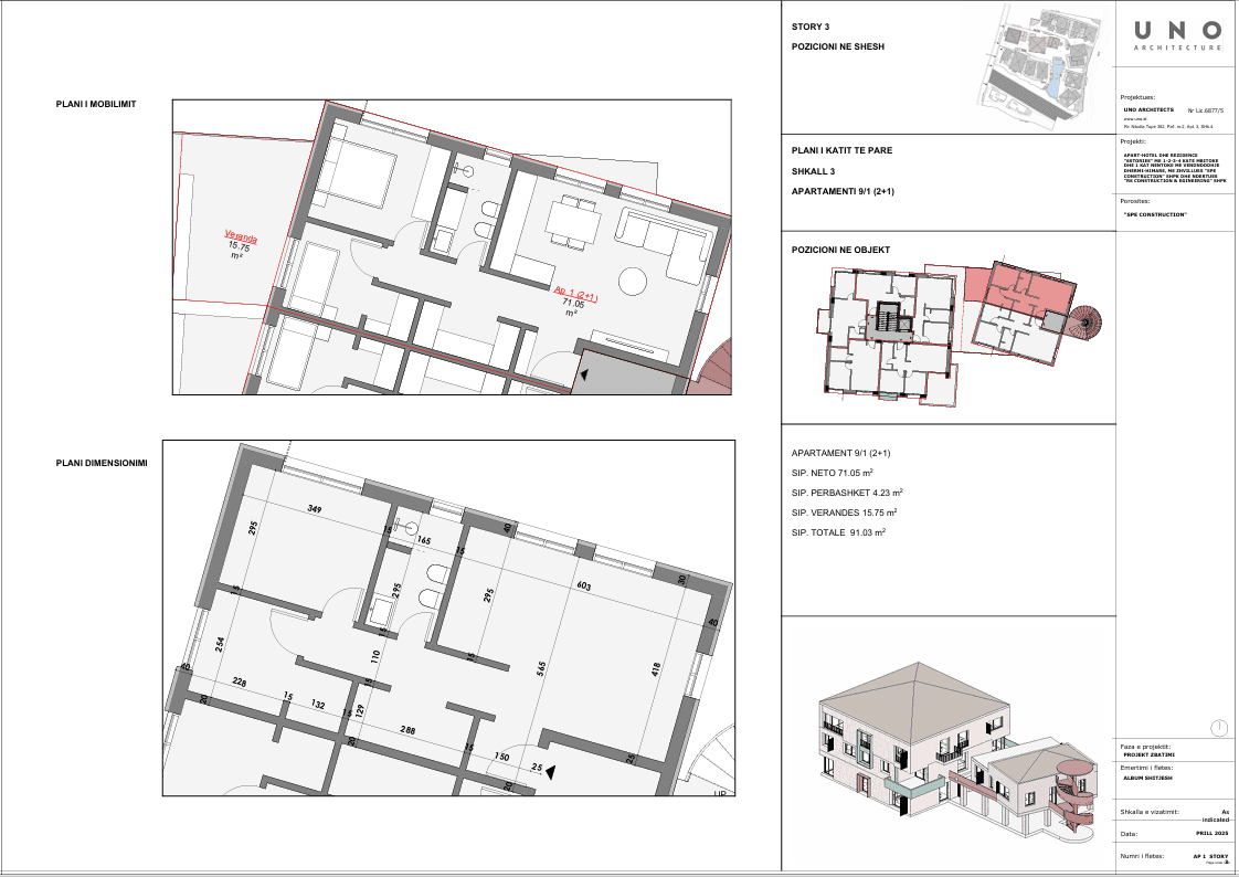 SHITET APARTAMENT 2+1 NË 6STORIES 2