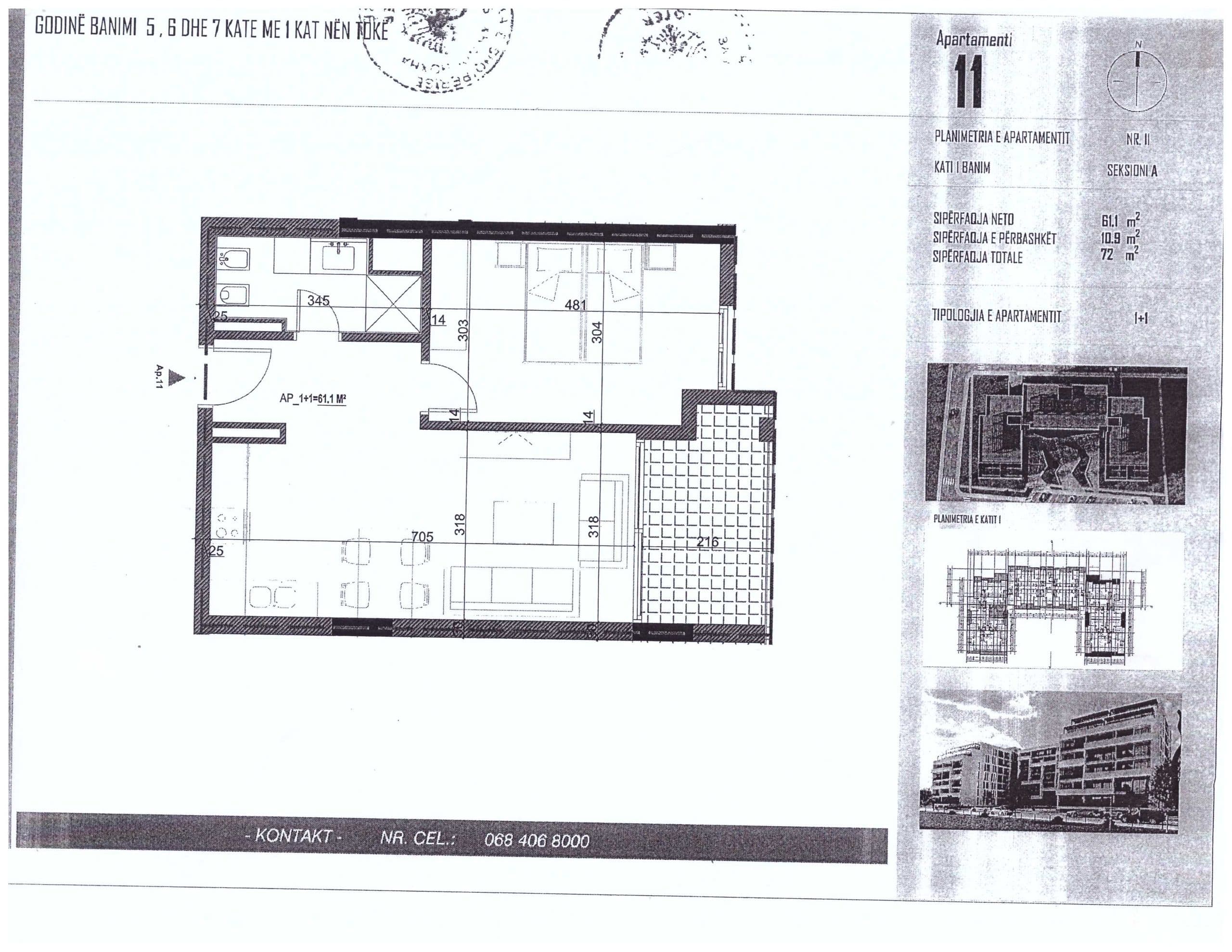 SHITET APARTAMENT 1+1 1350 EURO/M2 NE ORIKUM, VLORE 2