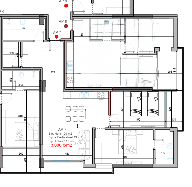 APARTAMENT 2+1+2 ME PAMJE ANËSORE DETI NË “TWIN RESORT”, RADHIMË 2