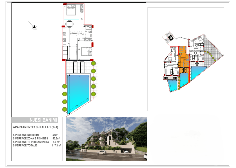 APARTAMENT 2+1 ME PISHINE NE REZIDENCEN RADHIMA FSHAT – JETË MODERNE ME PAMJE NGA DETI JON 2