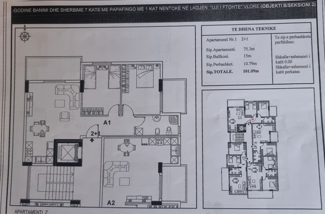 SHITET APARTAMENT 2+1 ME PAMJE ANESORE DETI NE LUNGOMARE 2, VLORE 2