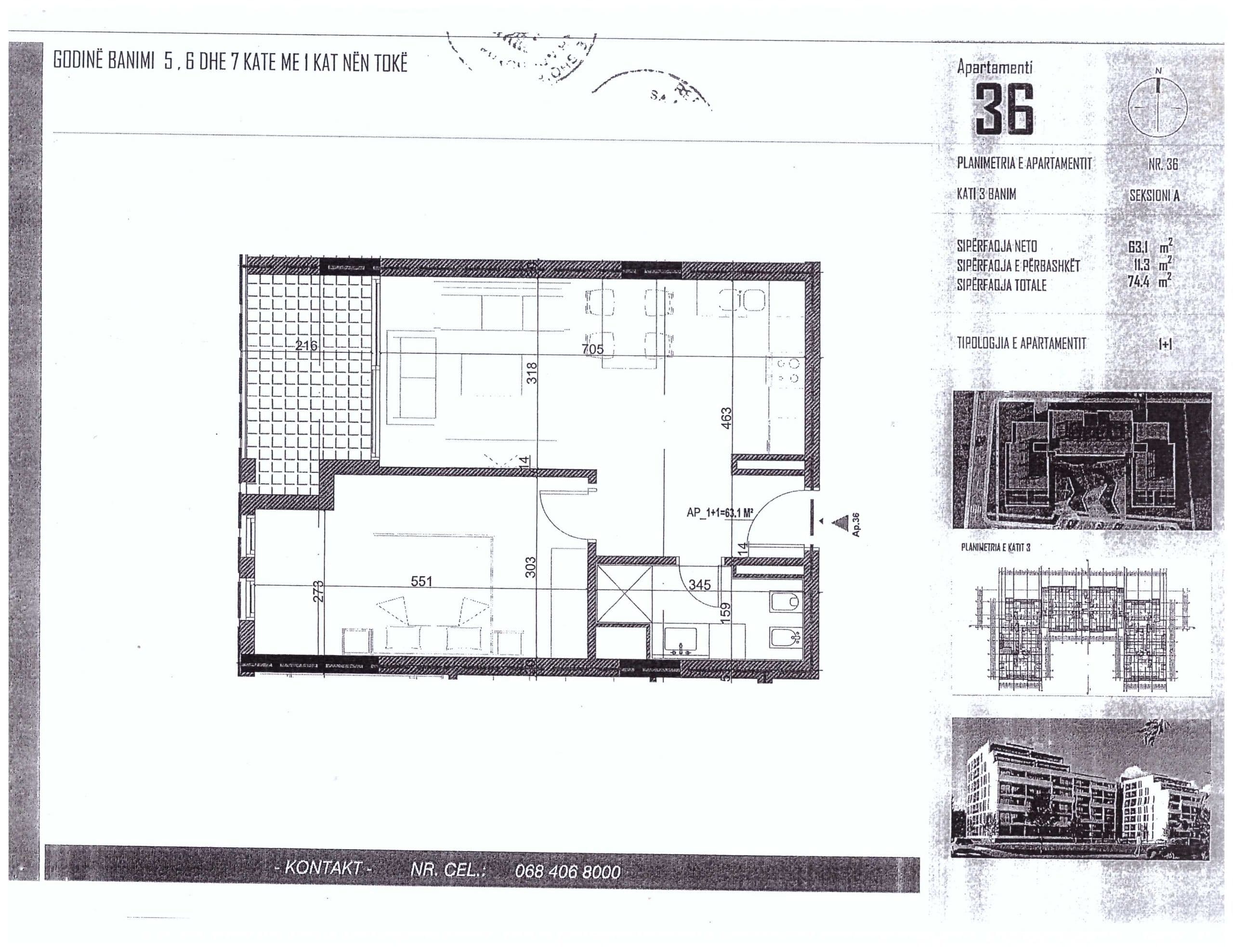 SHITET APARTAMENT 1+1 - 1270 EURO/M2 NE ORIKUM, VLORE 2
