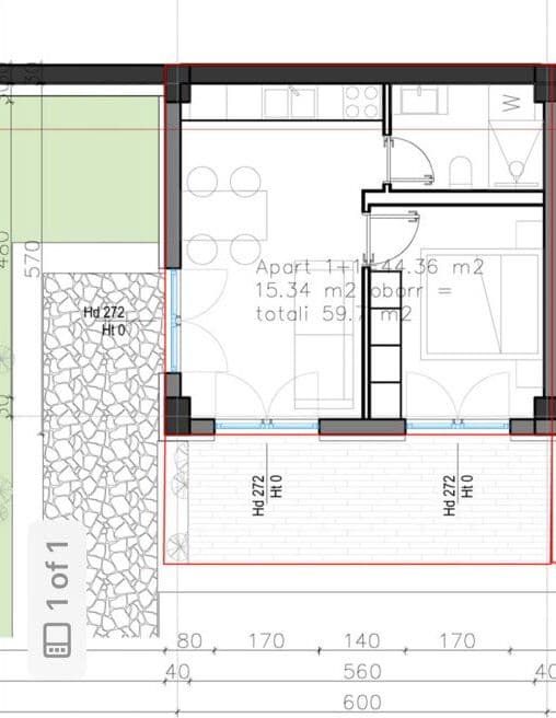 APARTAMENT 1+1 NE REZIDENCEN “SQUARE VILLAGE”, DHERMI 3