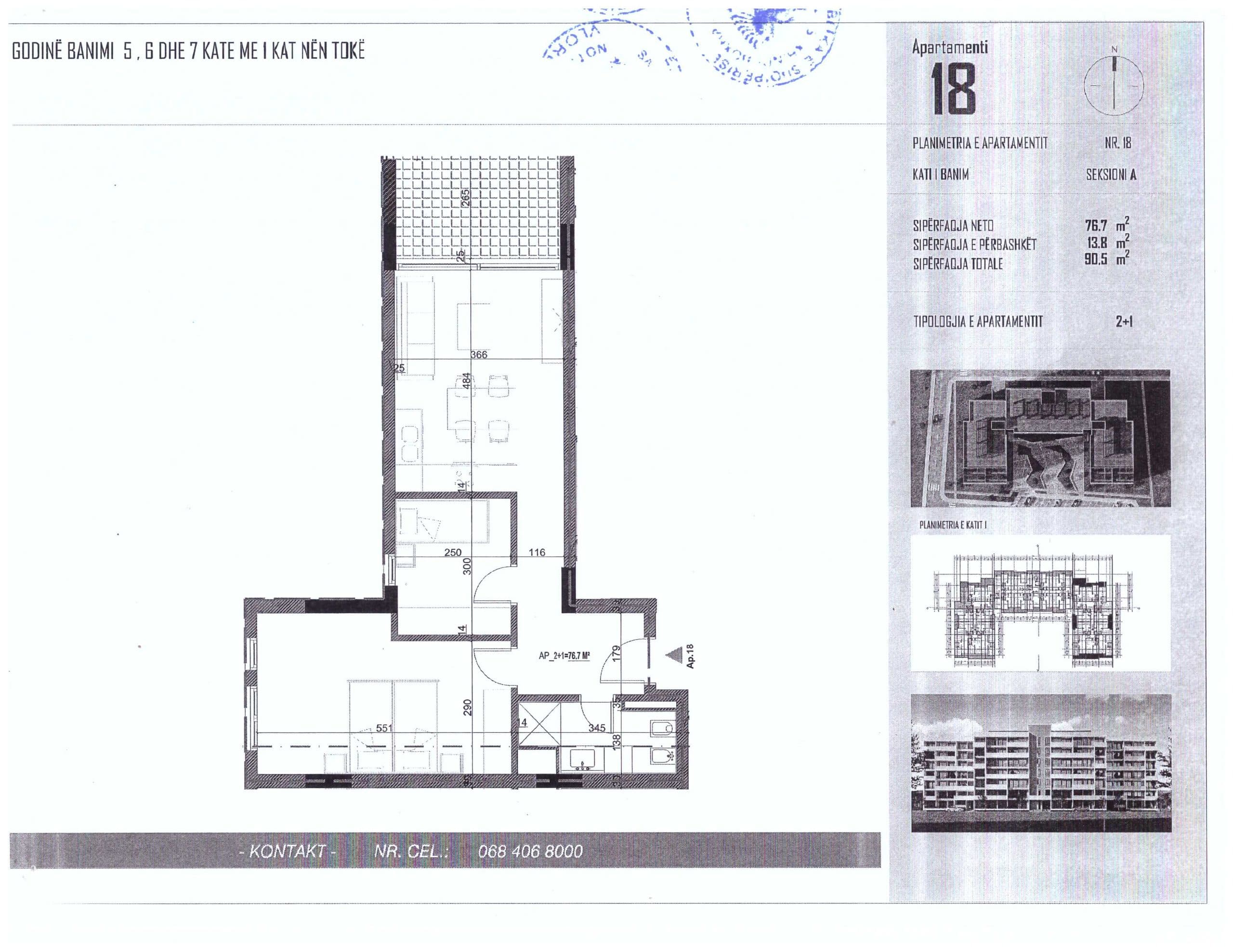 SHITET APARTAMENT 2+1 1350 EURO/M2 NE ORIKUM, VLORE 2