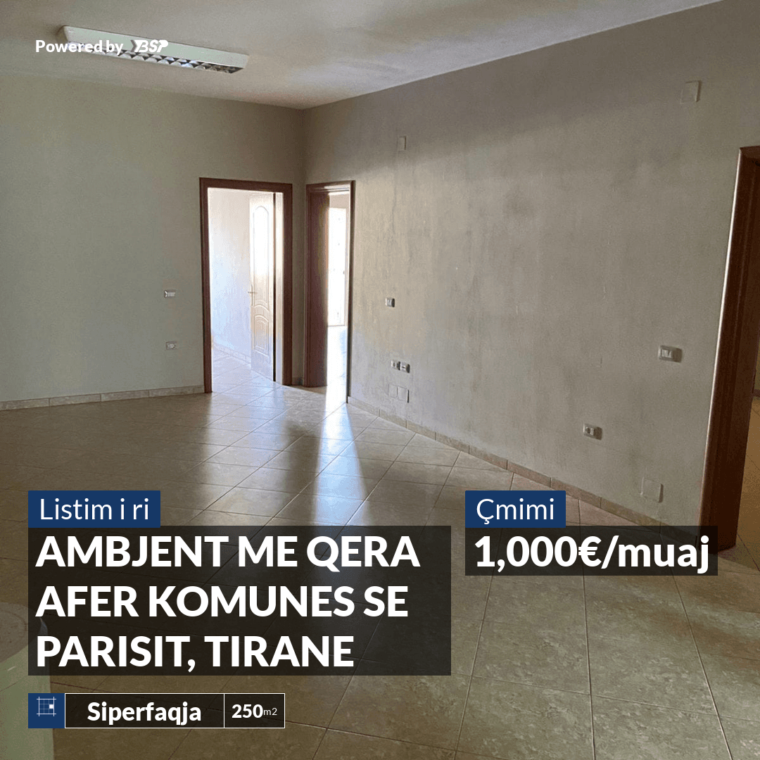 JEPET ME QERA AMBJENT PER ZYRA AFER KOMUNES SE PARISIT, TIRANE
