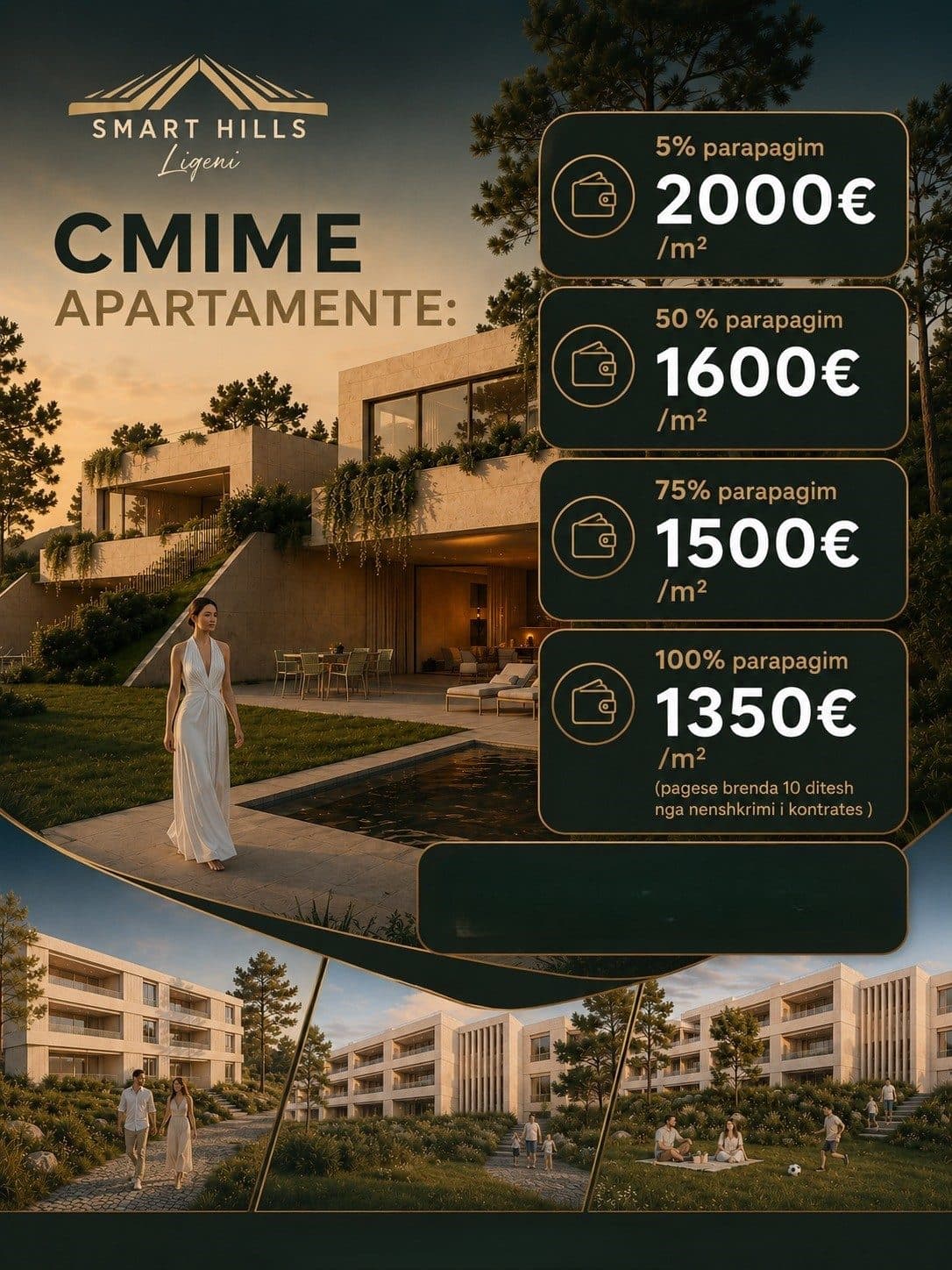 APARTAMENT 1+1 NE SMART HILLS, LIQENI I FARKES 3