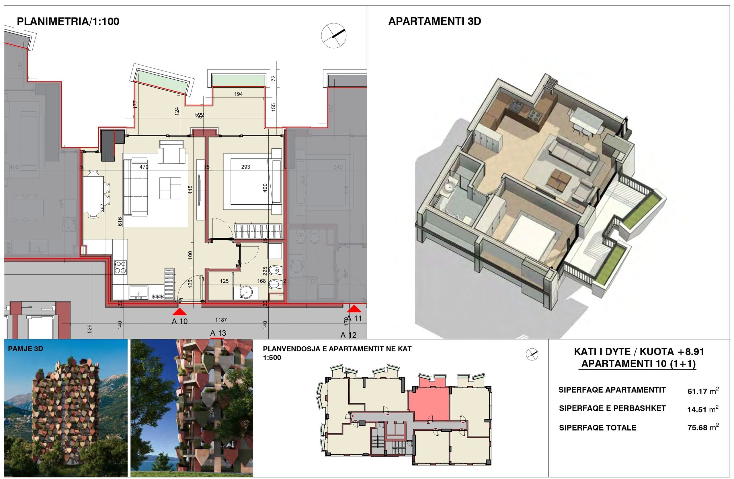 APARTAMENT 1+1 – PAMJE BALLORE DETI NE REZIDENCEN “THE LEAVES”, VLORE 2