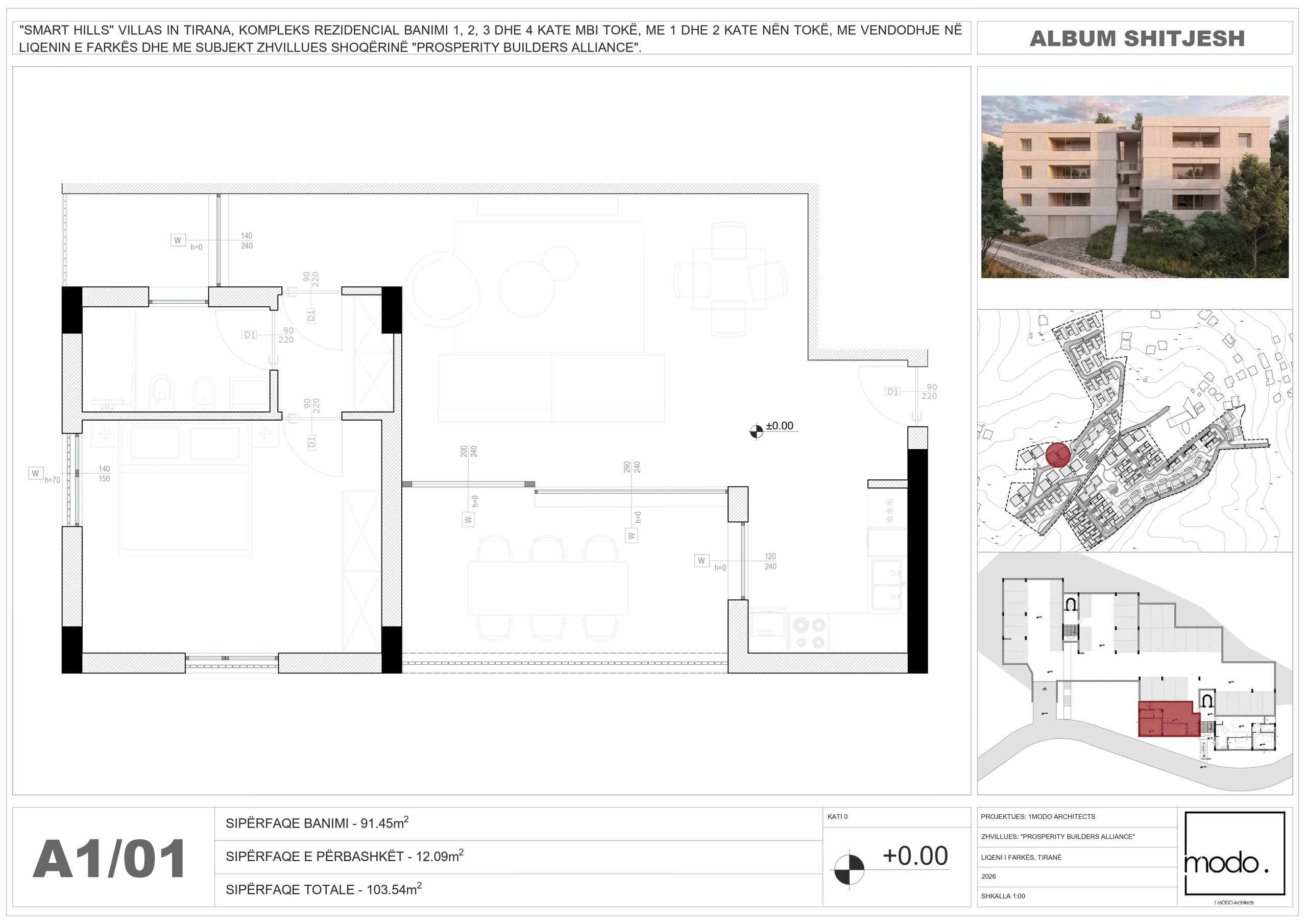 APARTAMENT 1+1 NE SMART HILLS, LIQENI I FARKES 2