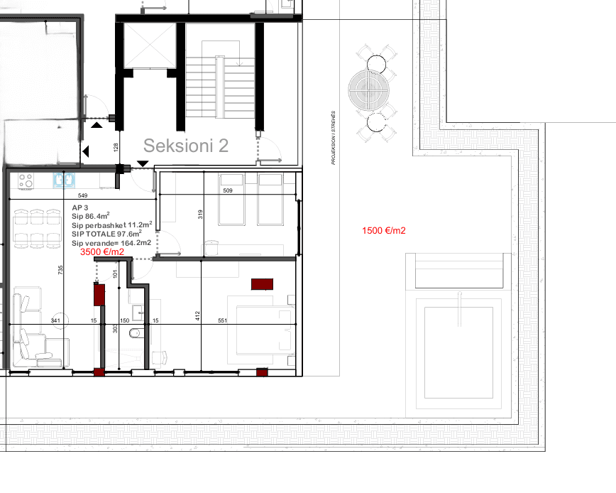 PENTHOUSE 2+1 ME PAMJE DETI NË “TWIN RESORT”, RADHIMË 2