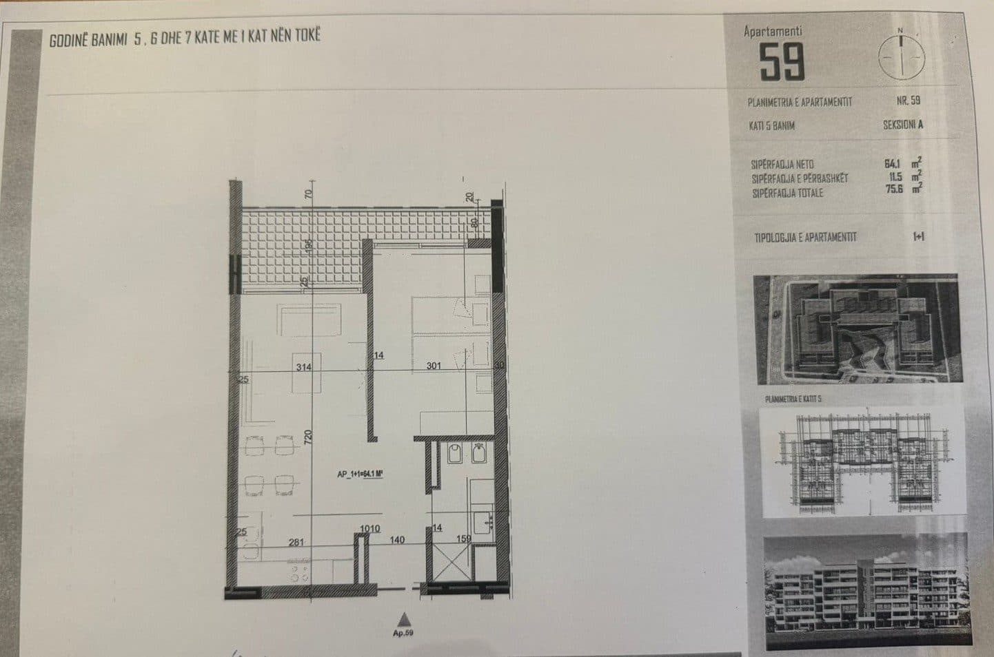 SHITET APARTAMENT 1+1- 1450 EURO/M2 NE ORIKUM, VLORE 2