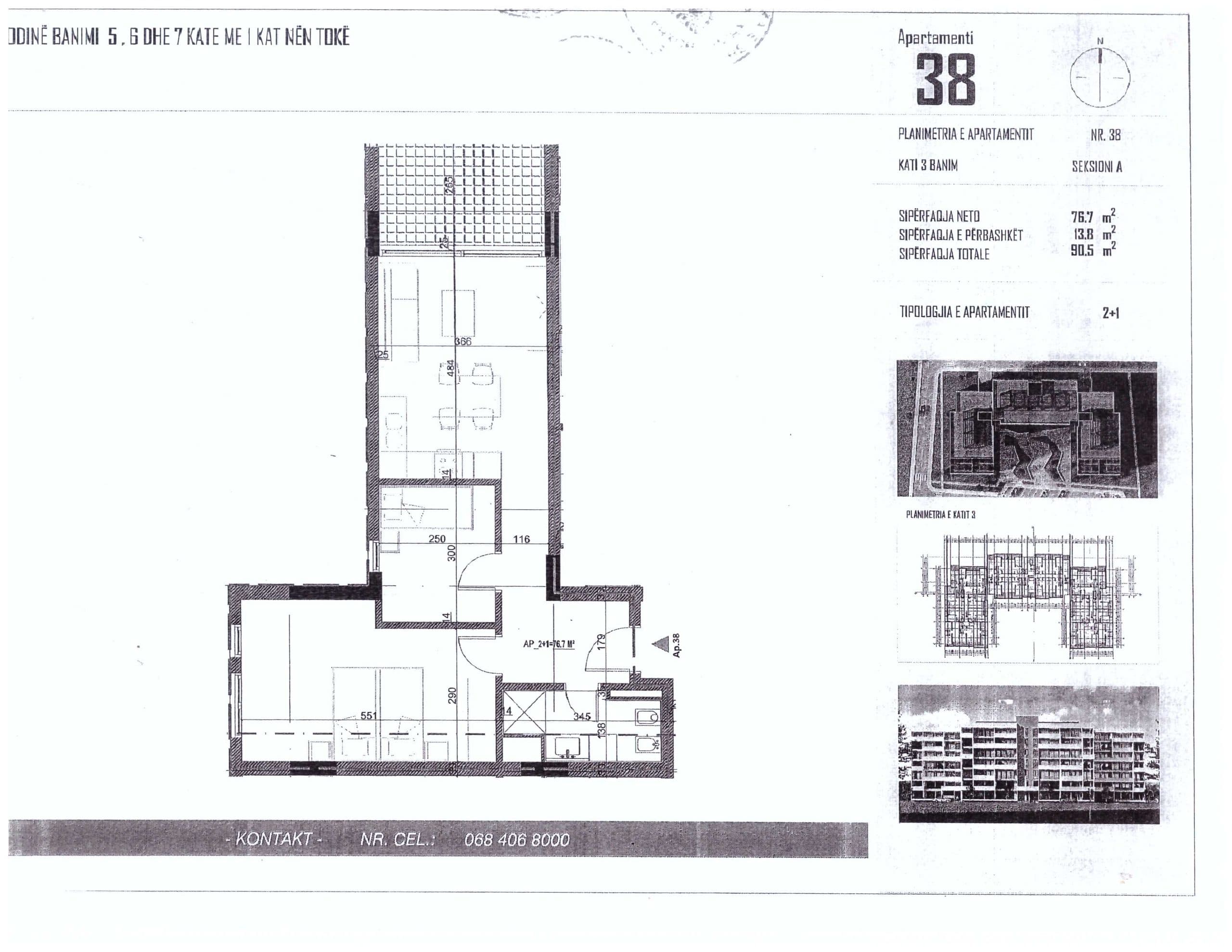 SHITET APARTAMENT 2+1 - 1350 EURO/M2 NE ORIKUM, VLORE 2