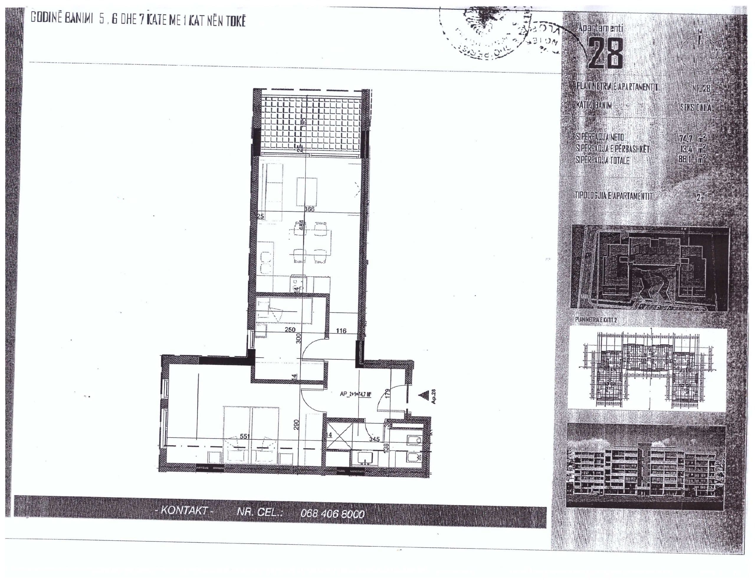 SHITET APARTAMENT 2+1 - 1270 EURO/M2 NE ORIKUM, VLORE 2