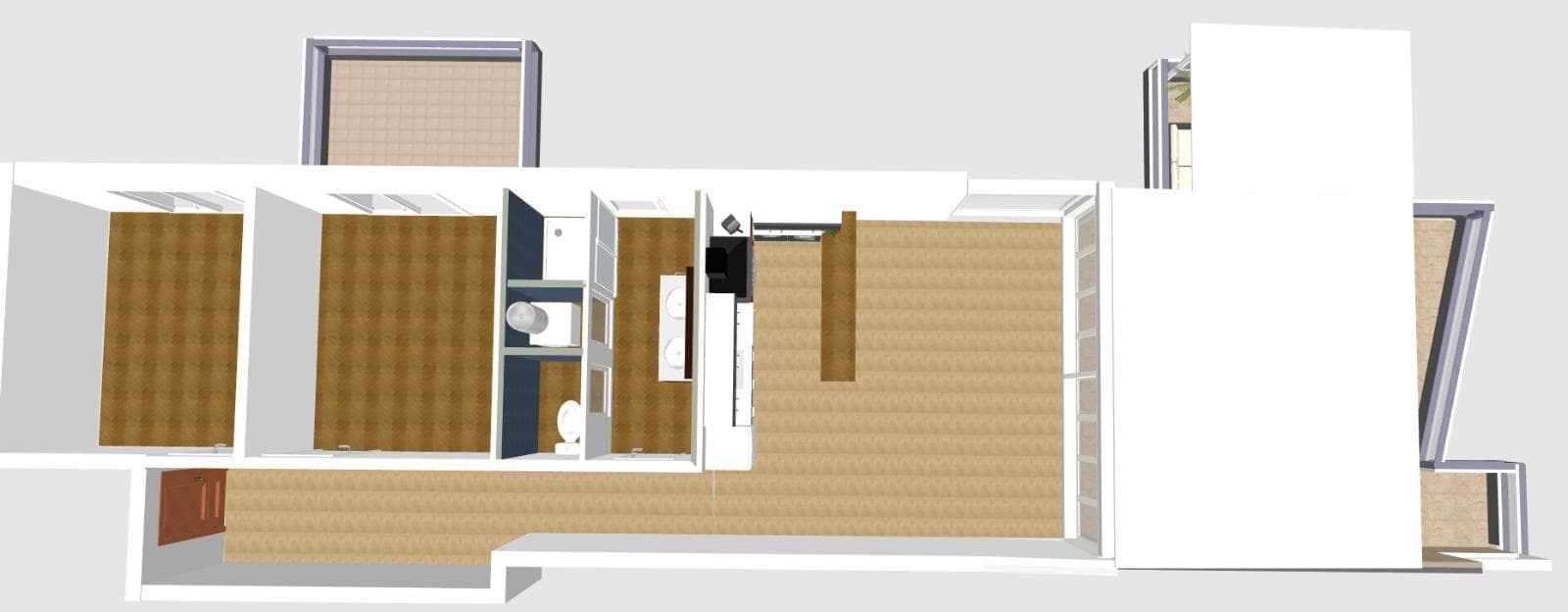 APARTAMENT 2+1 ME VERANDË - PAMJE BALLORE DETI - UJI I FTOHTË, VLORË 2